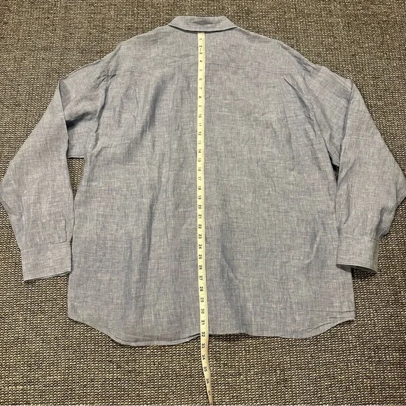 Tommy Bahama Men's Light Blue Linen Shirt - Picture 6 of 7